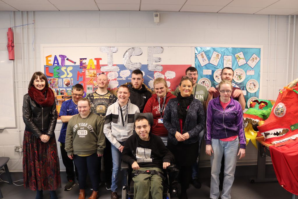 A photo including Tina Renshaw taken at Belfast Metropolitan College's Supported Learning Centre.