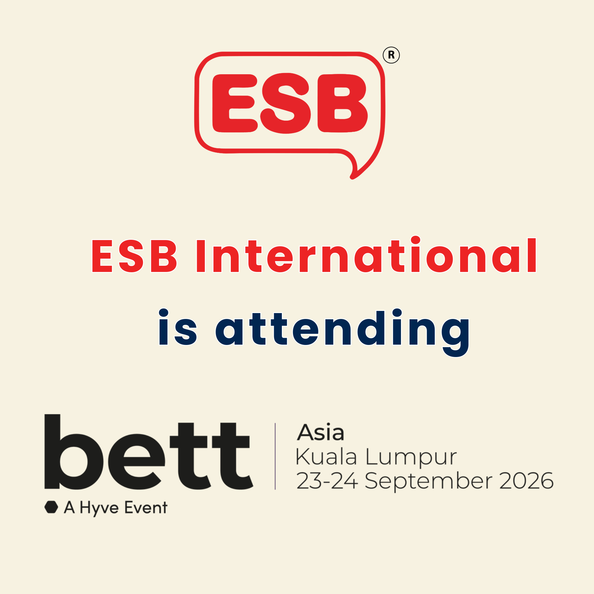 ESB is attending Bett Asia graphic
